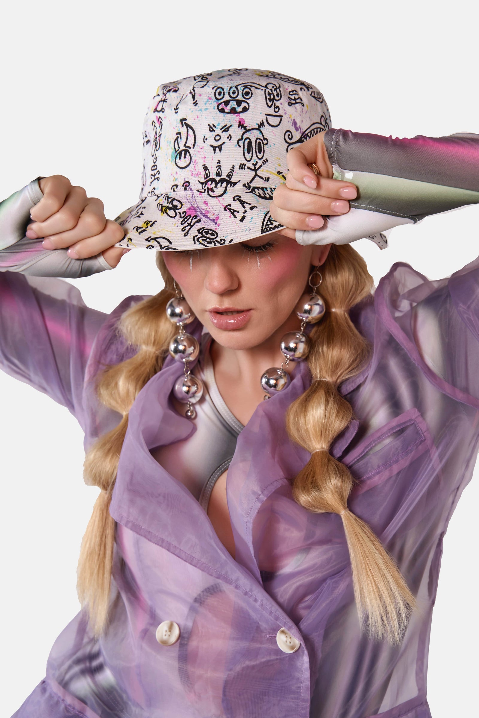 Doodleverse Bucket Hat Splatter Paint Doodle Bucket Hat ~ LIMITED EDITION
