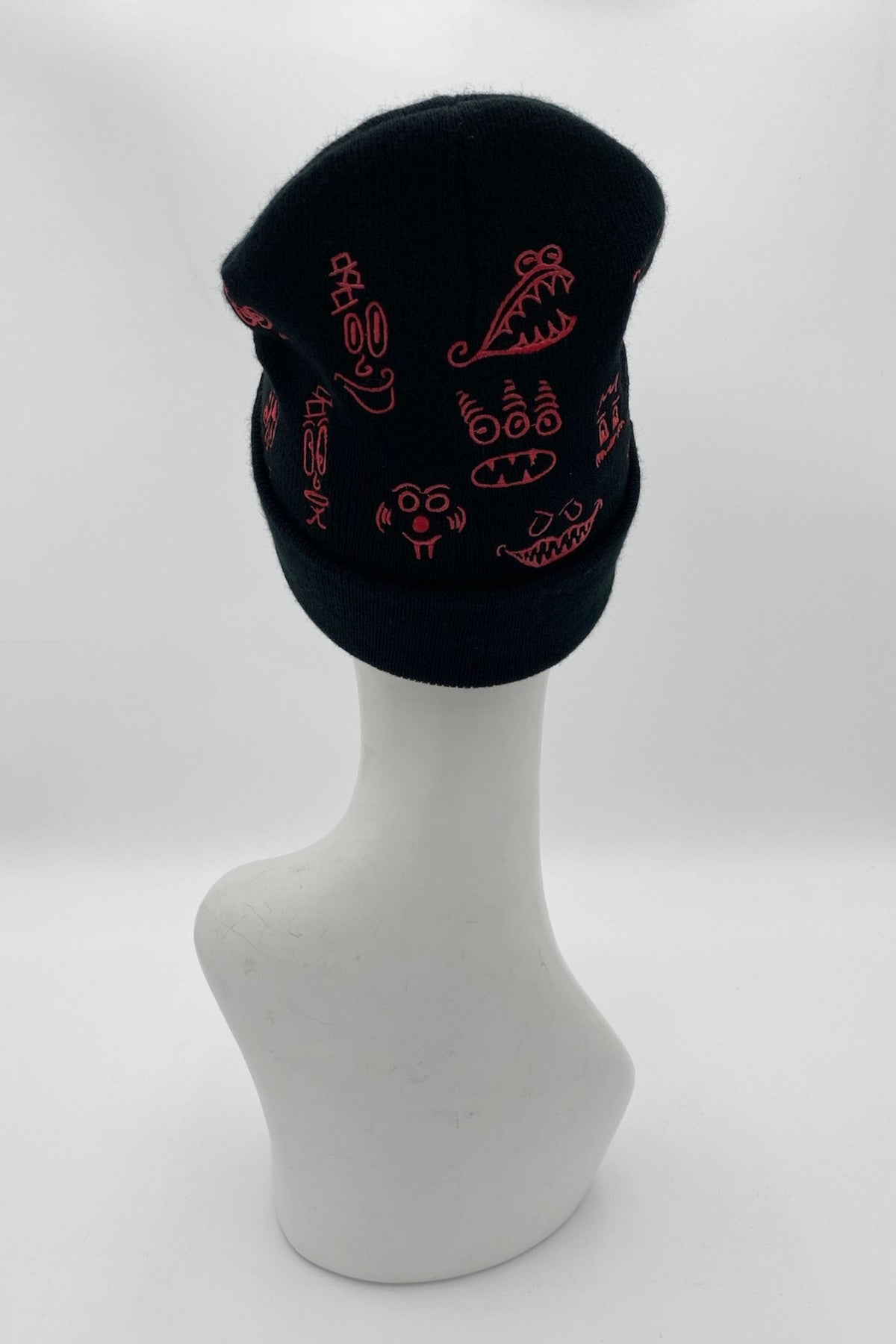 Doodleverse Beanie Black Doodle Beanie in Red