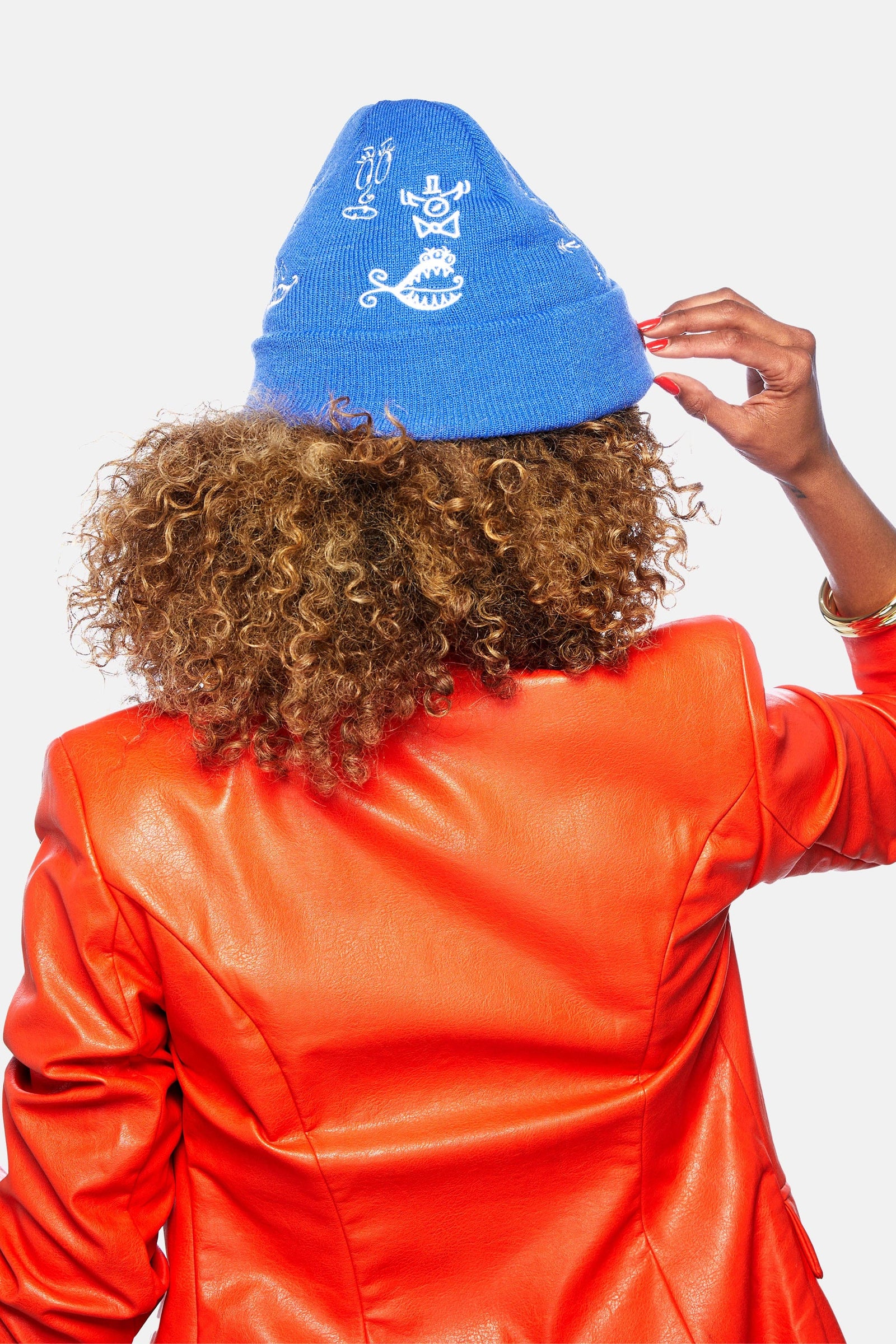 Doodleverse Beanie Blue Doodle Beanie in Blue