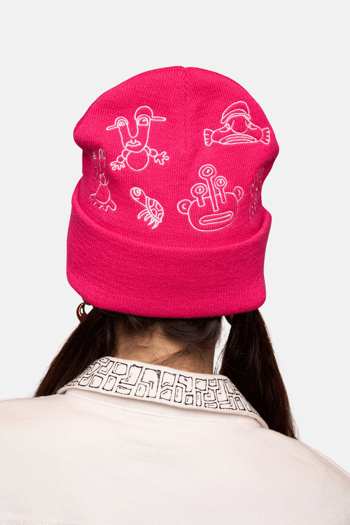 Doodleverse Beanie Doodle Beanie in Fuchsia