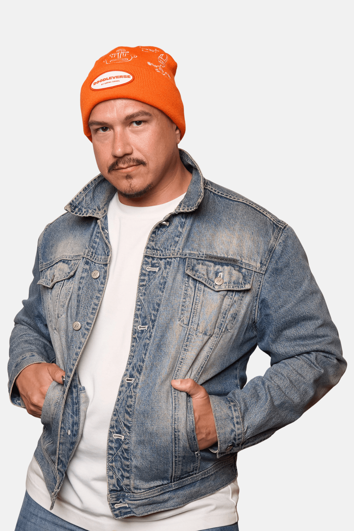 Doodleverse Beanie Doodle Beanie in Orange