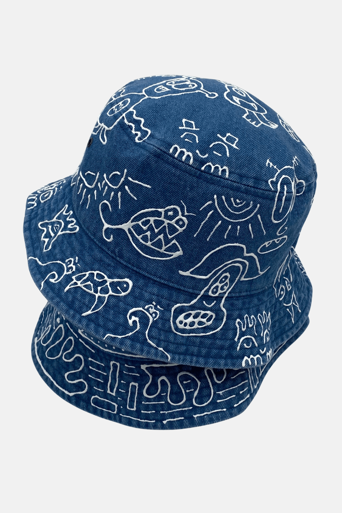 Doodleverse Bucket Hat Doodle Monsters Denim Bucket Hat
