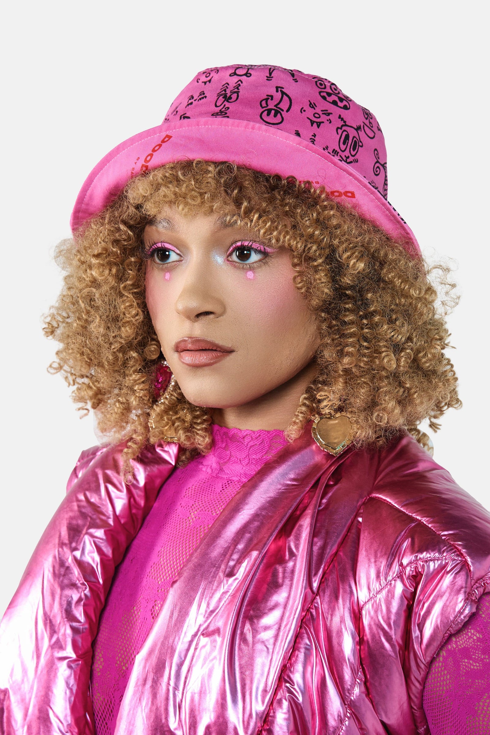 Doodleverse Bucket Hat Fuschia Doodle Bucket Hat ~ LIMITED EDITION