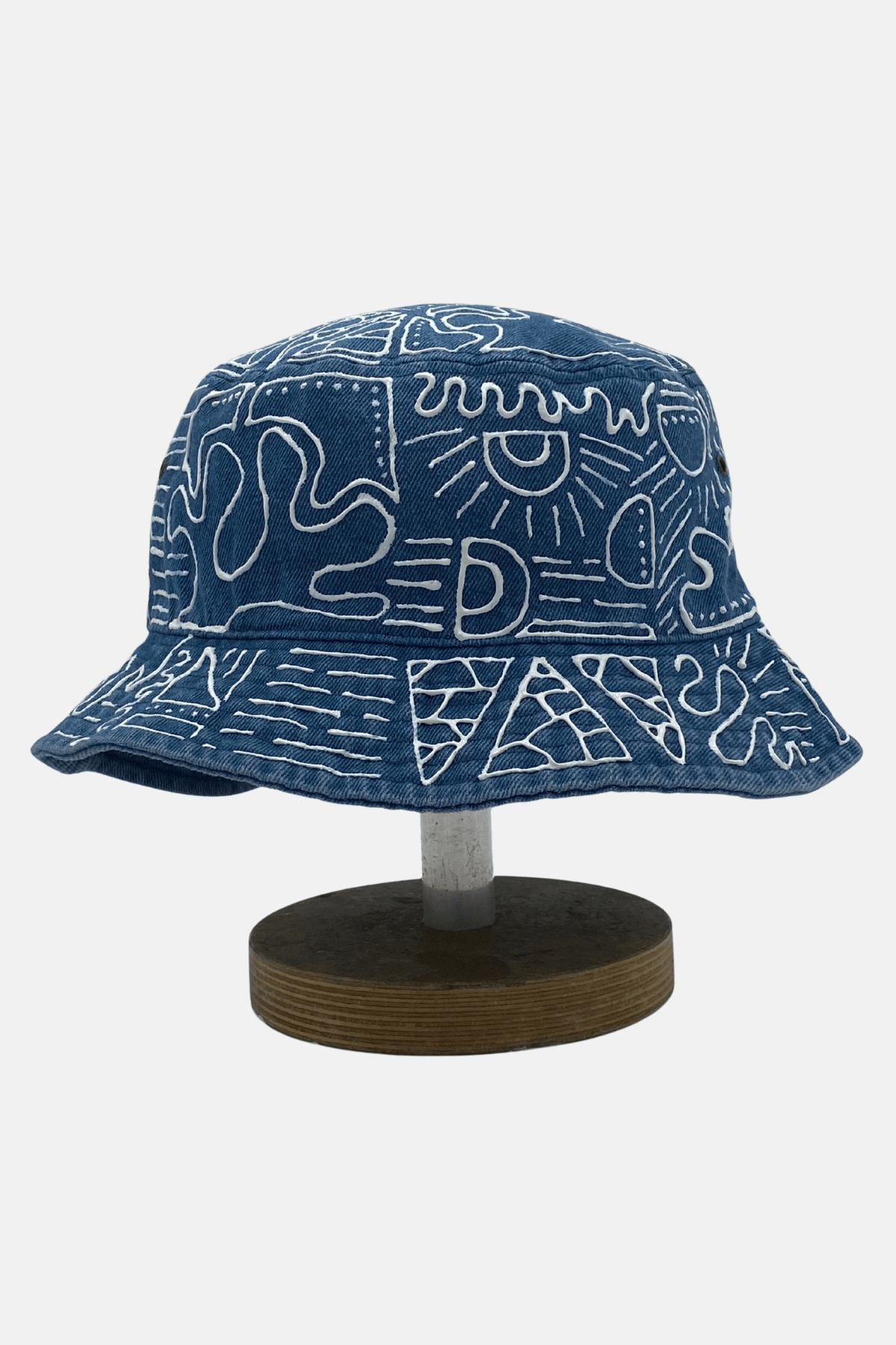 Doodleverse Bucket Hat Geometric Doodles Denim Bucket Hat