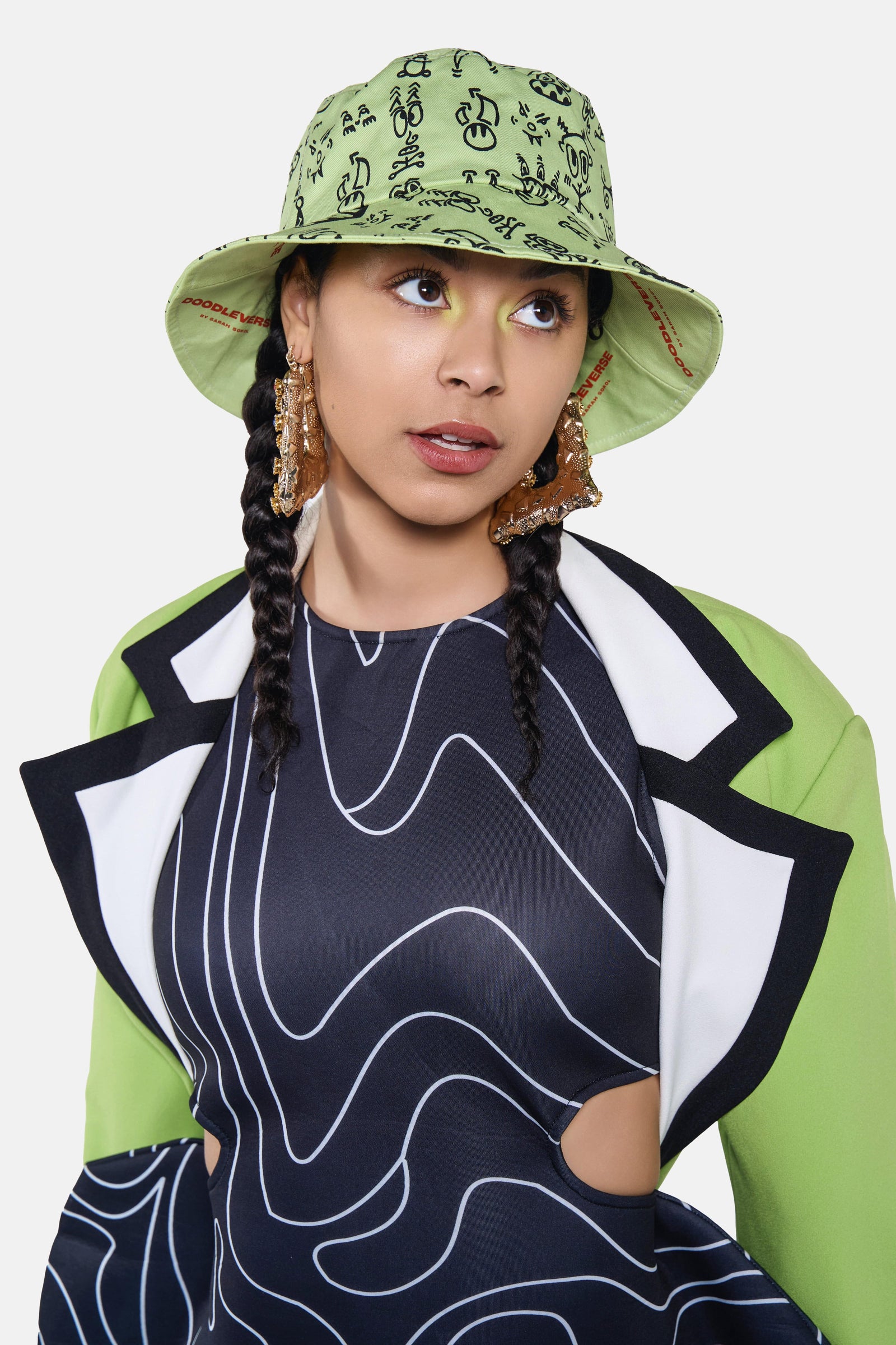 Doodleverse Bucket Hat Mint Green Doodle Bucket Hat ~ LIMITED EDITION