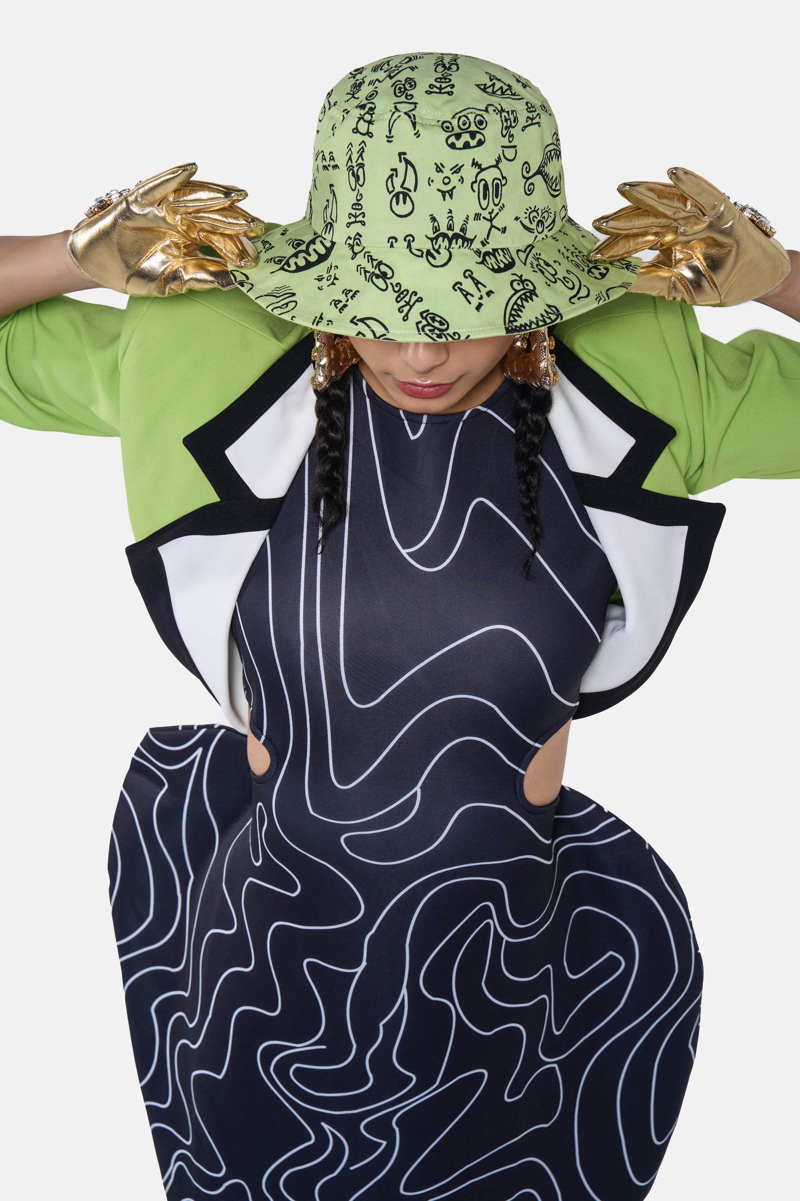 Doodleverse Bucket Hat Mint Green Doodle Bucket Hat ~ LIMITED EDITION