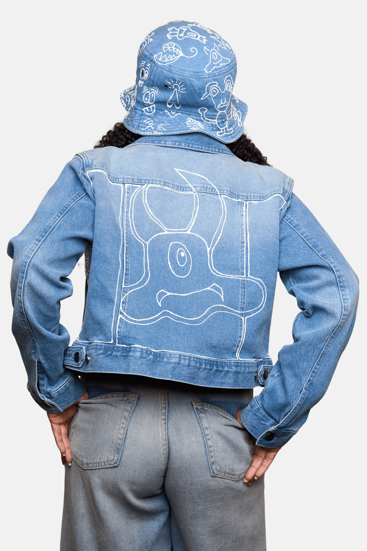 Doodleverse Jacket Doodle Blue Denim Jacket