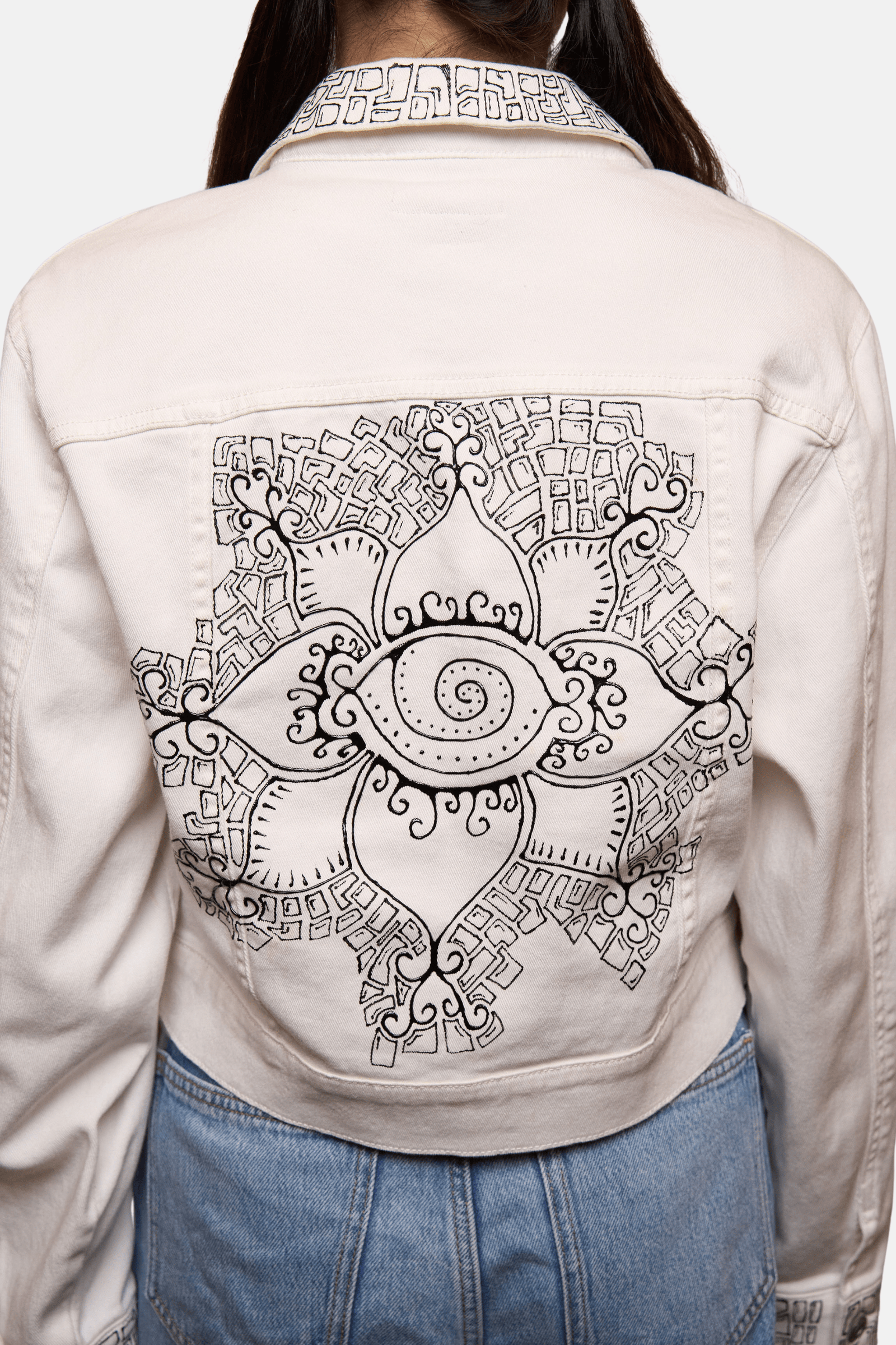 Doodleverse Jacket The Temple White Denim Jacket