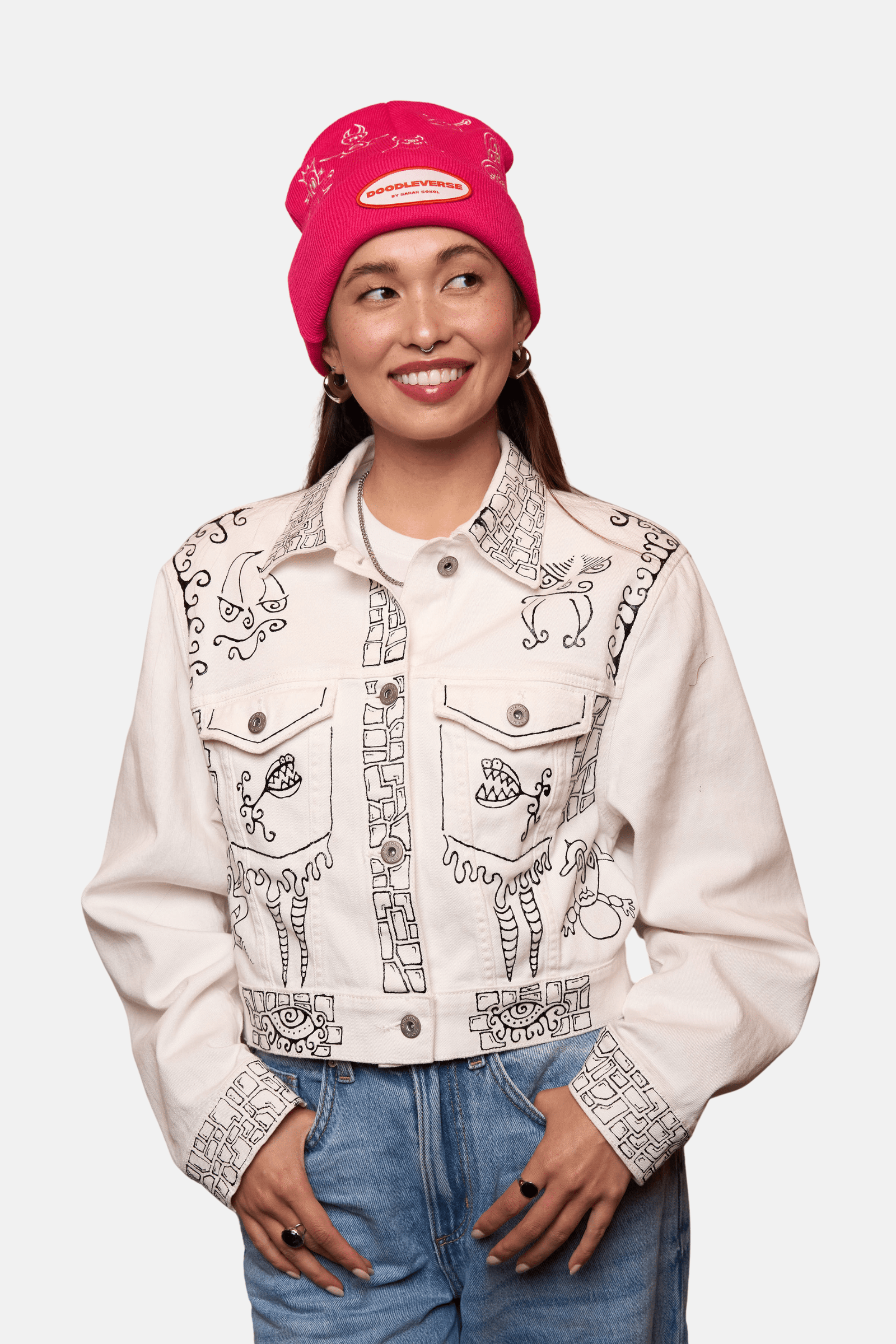 Doodleverse Jacket The Temple White Denim Jacket