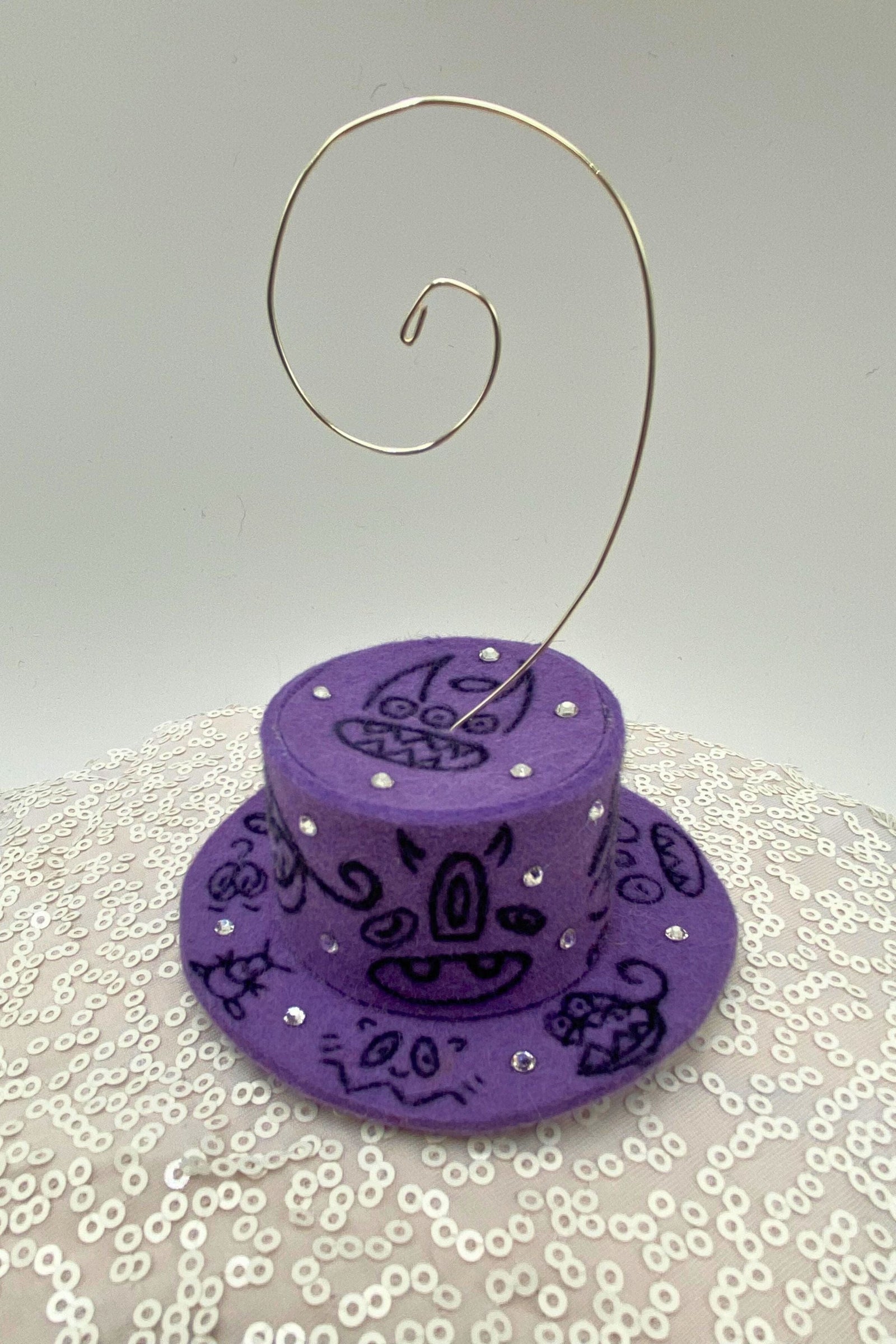 Doodleverse Ornament Purple Doodle Ornament in Purple