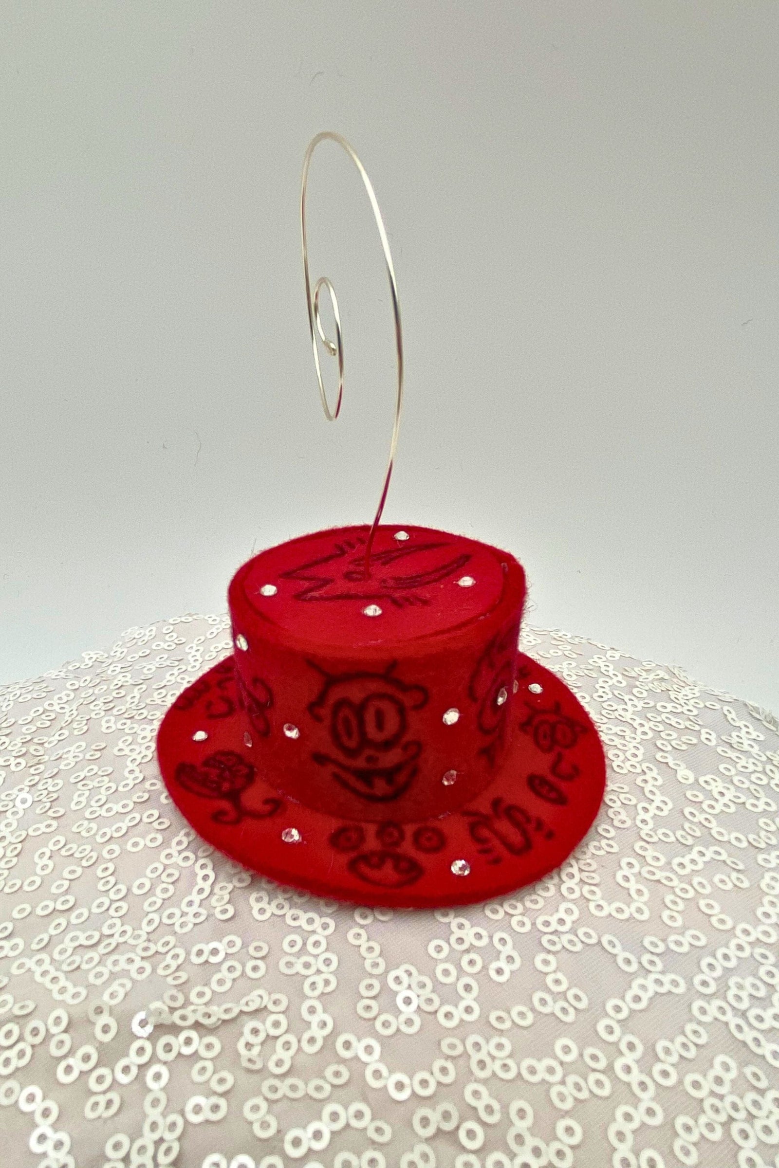 Doodleverse Ornament Red Doodle Ornament in Red